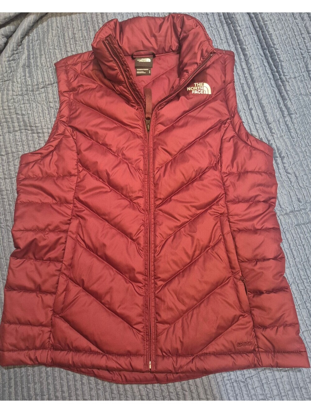 The North Face 550 Fill Down Puffer Vest Maroon Women's M